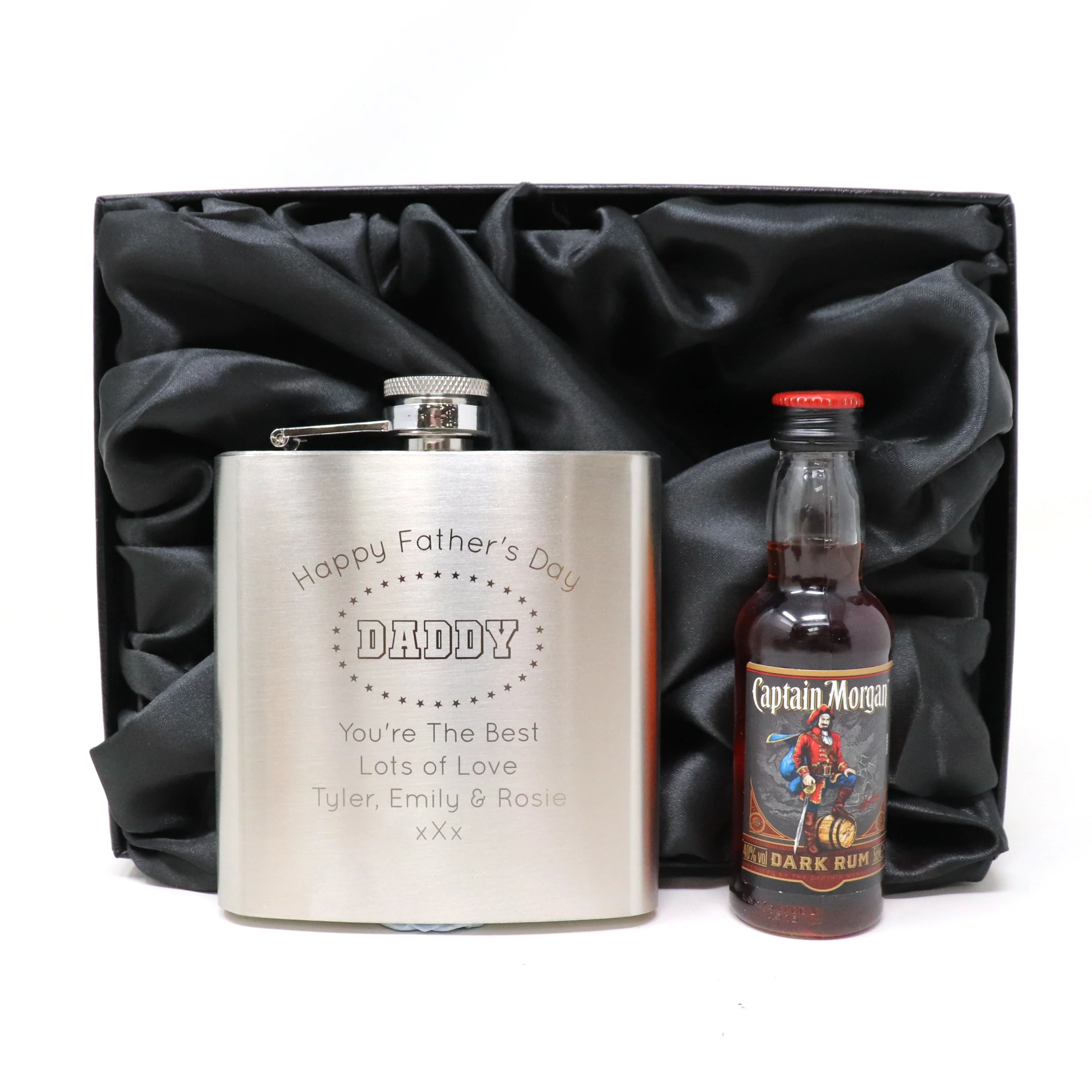 Personalised Silver Hip Flask & Miniature Alcohol - Father's Day Design - Image 21