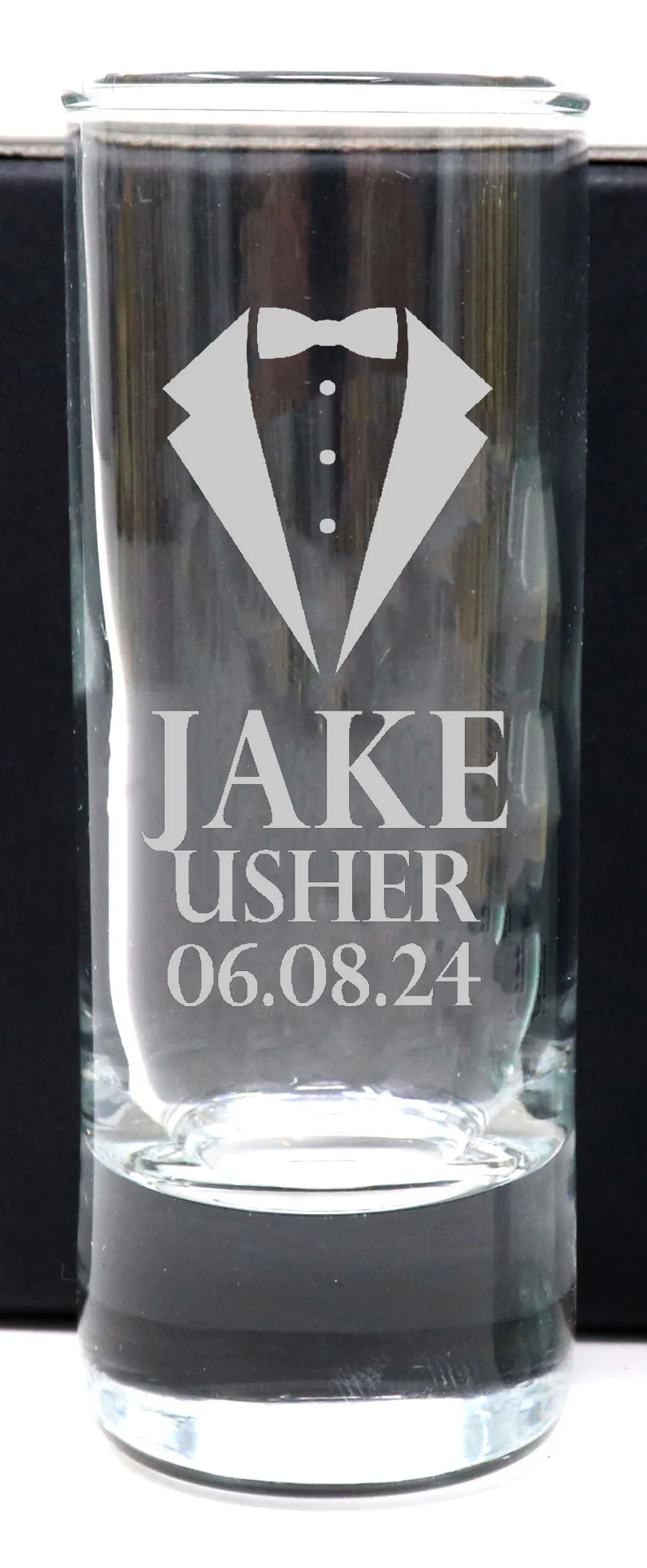 Personalised Tall Shot Glasses - Best Man Wedding Design - Image 3