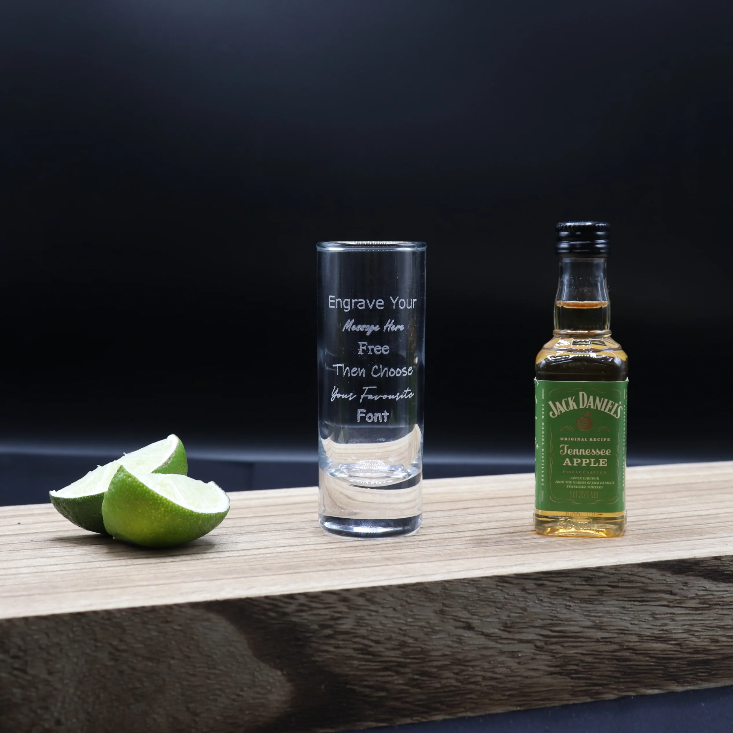 Personalised Tall Shot Glass & Jack Daniels Miniature - Image 4