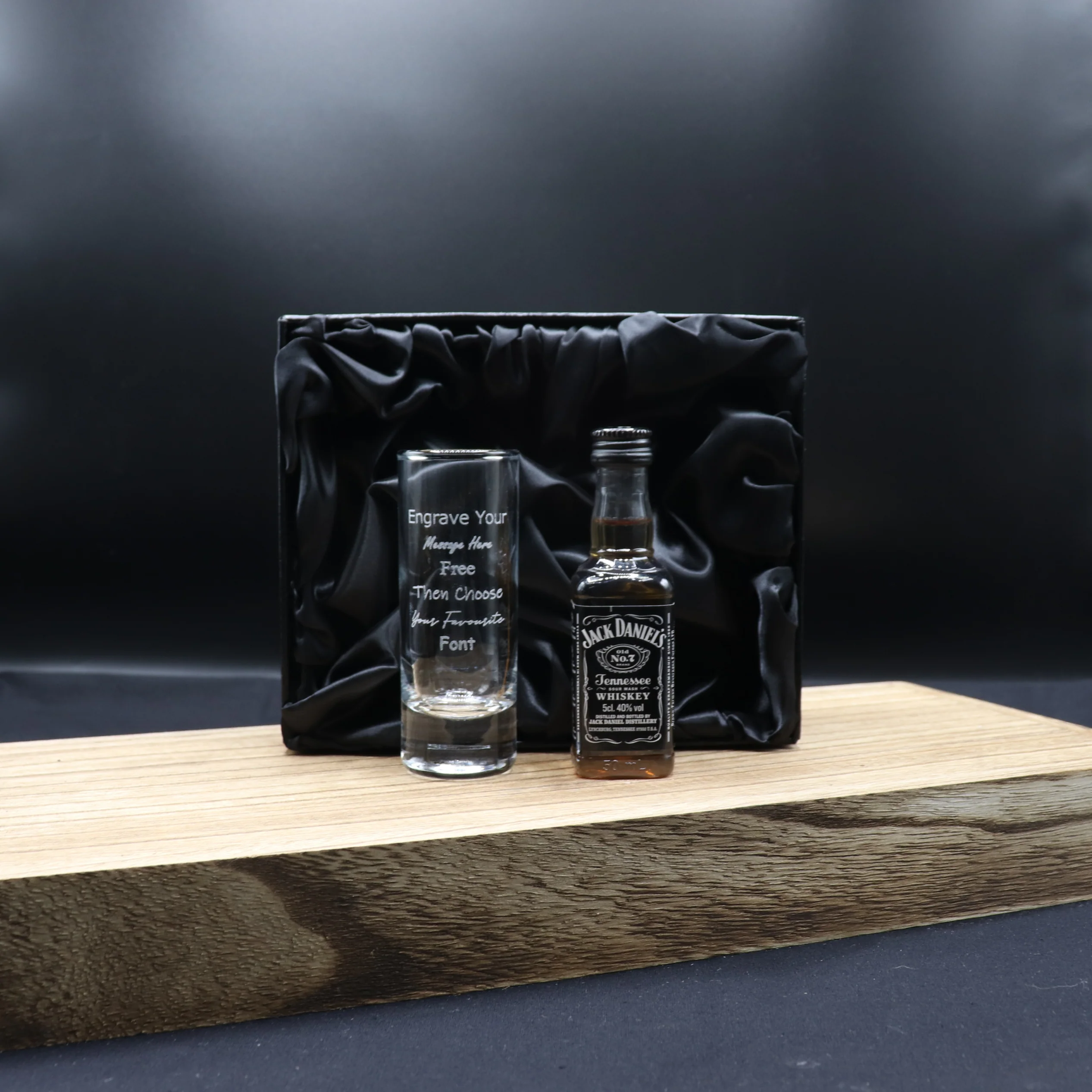 Personalised Tall Shot Glass & Jack Daniels Miniature - Image 8