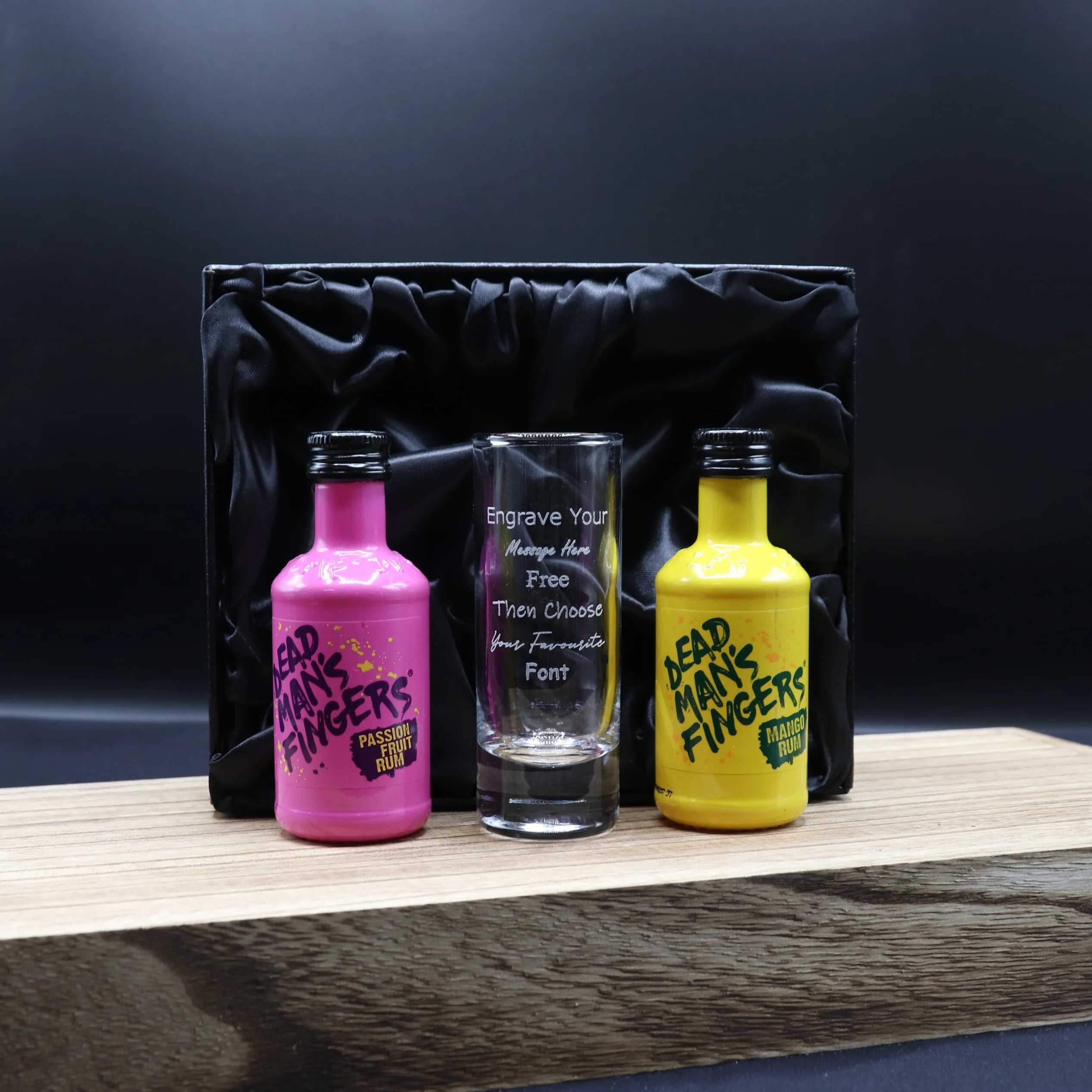 Personalised Tall Shot Glass & Rum Miniature Bottle Gift Set - Image 11