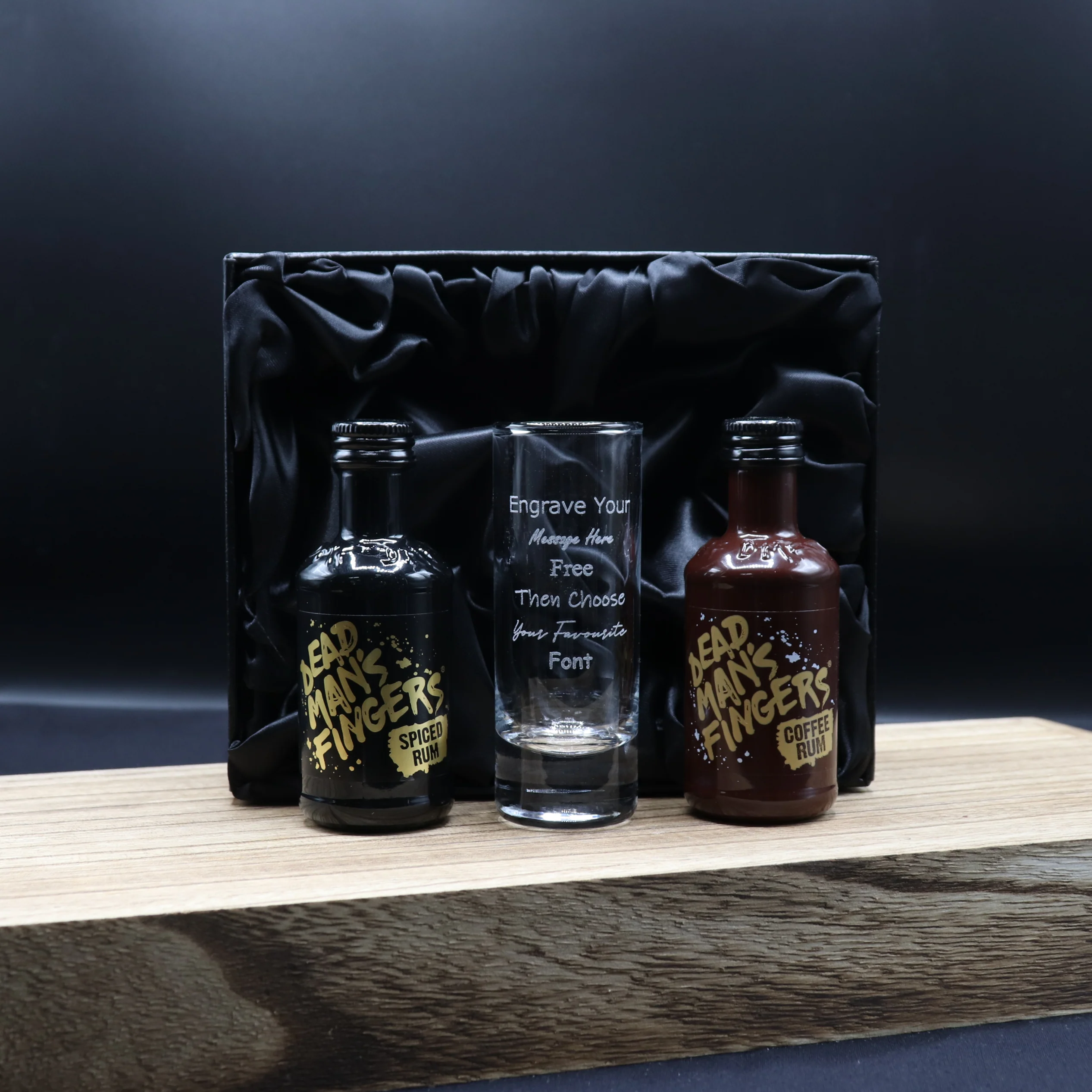 Personalised Tall Shot Glass & Rum Miniature Bottle Gift Set - Image 12