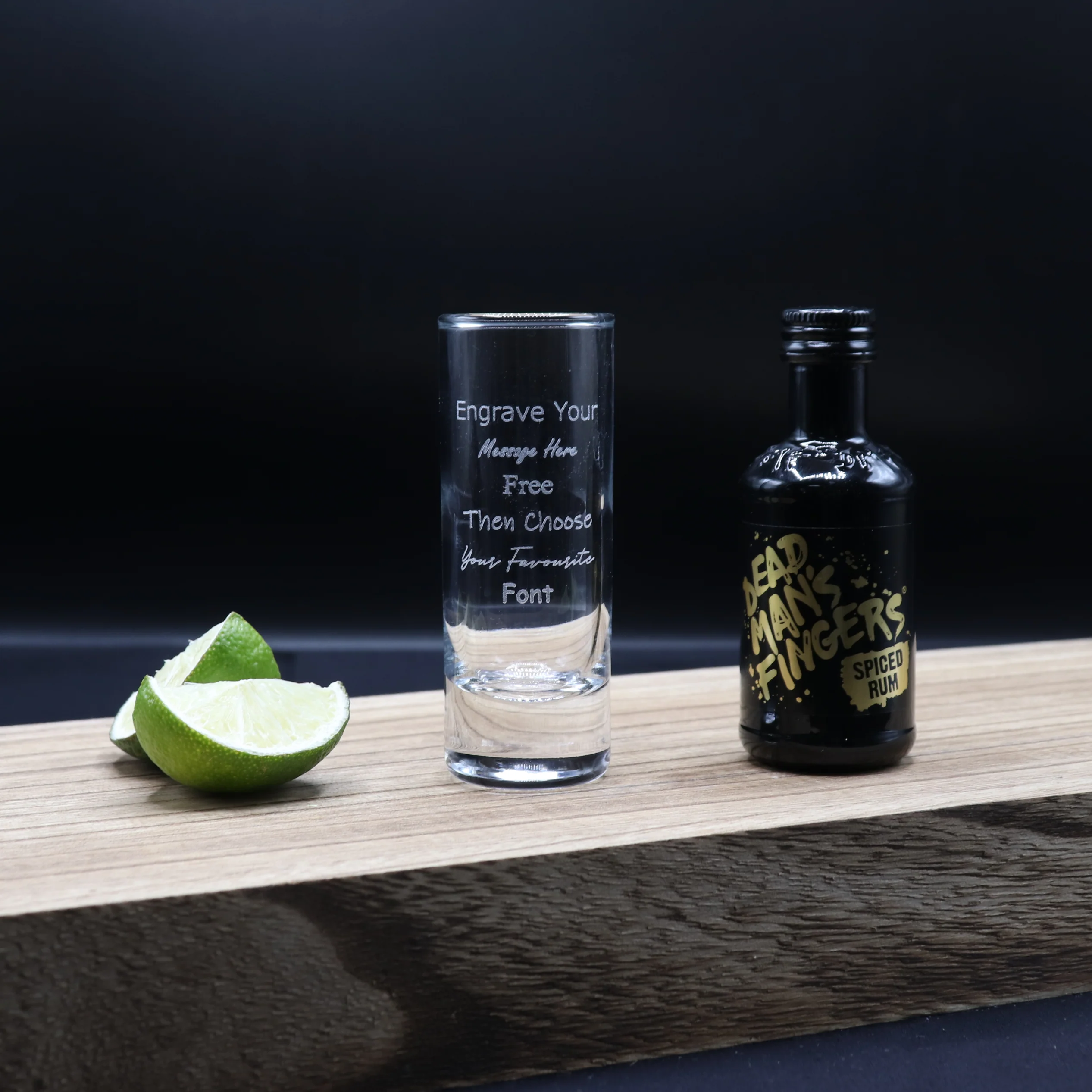 Personalised Tall Shot Glass & Rum Miniature Bottle Gift Set - Image 14