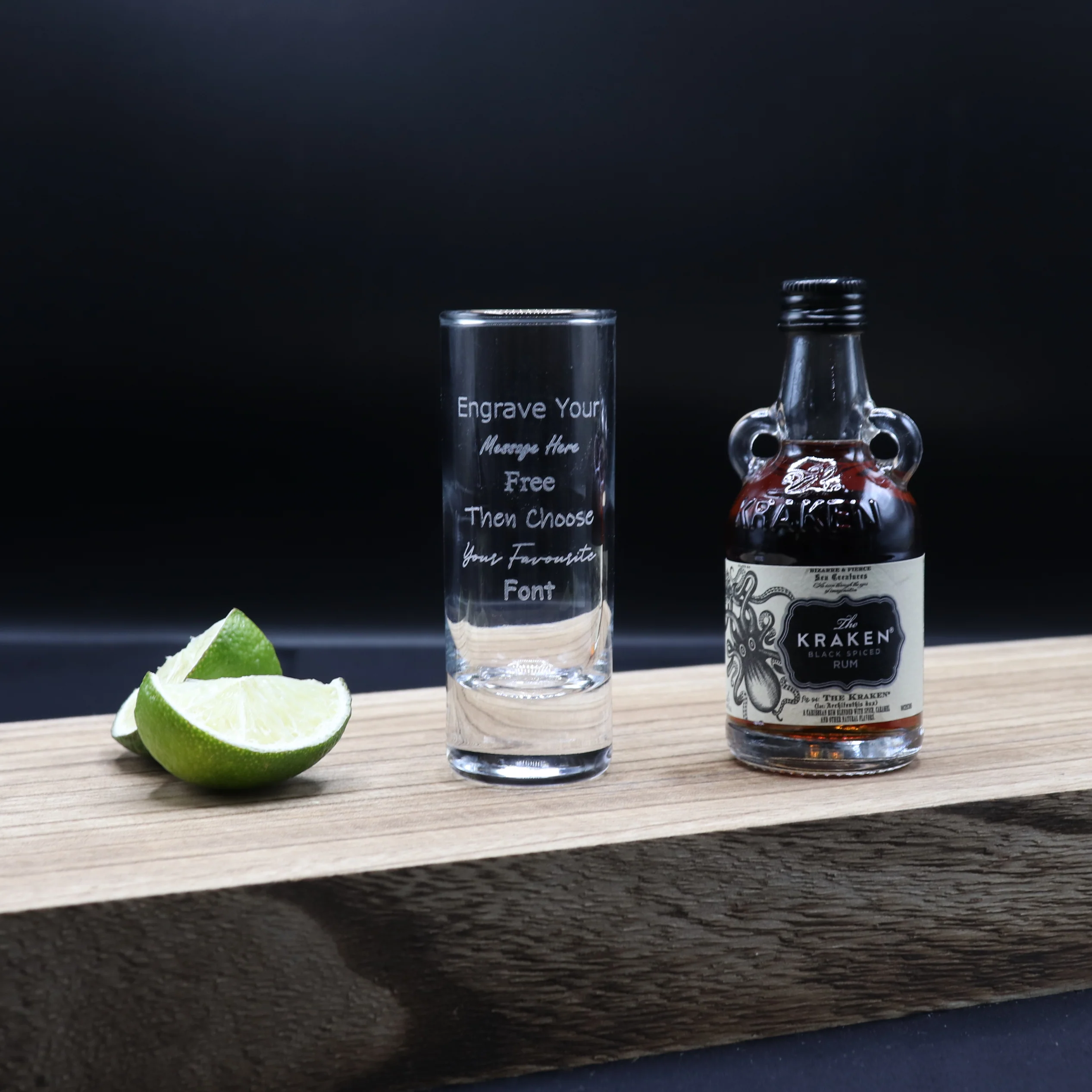 Personalised Tall Shot Glass & Rum Miniature Bottle Gift Set - Image 15