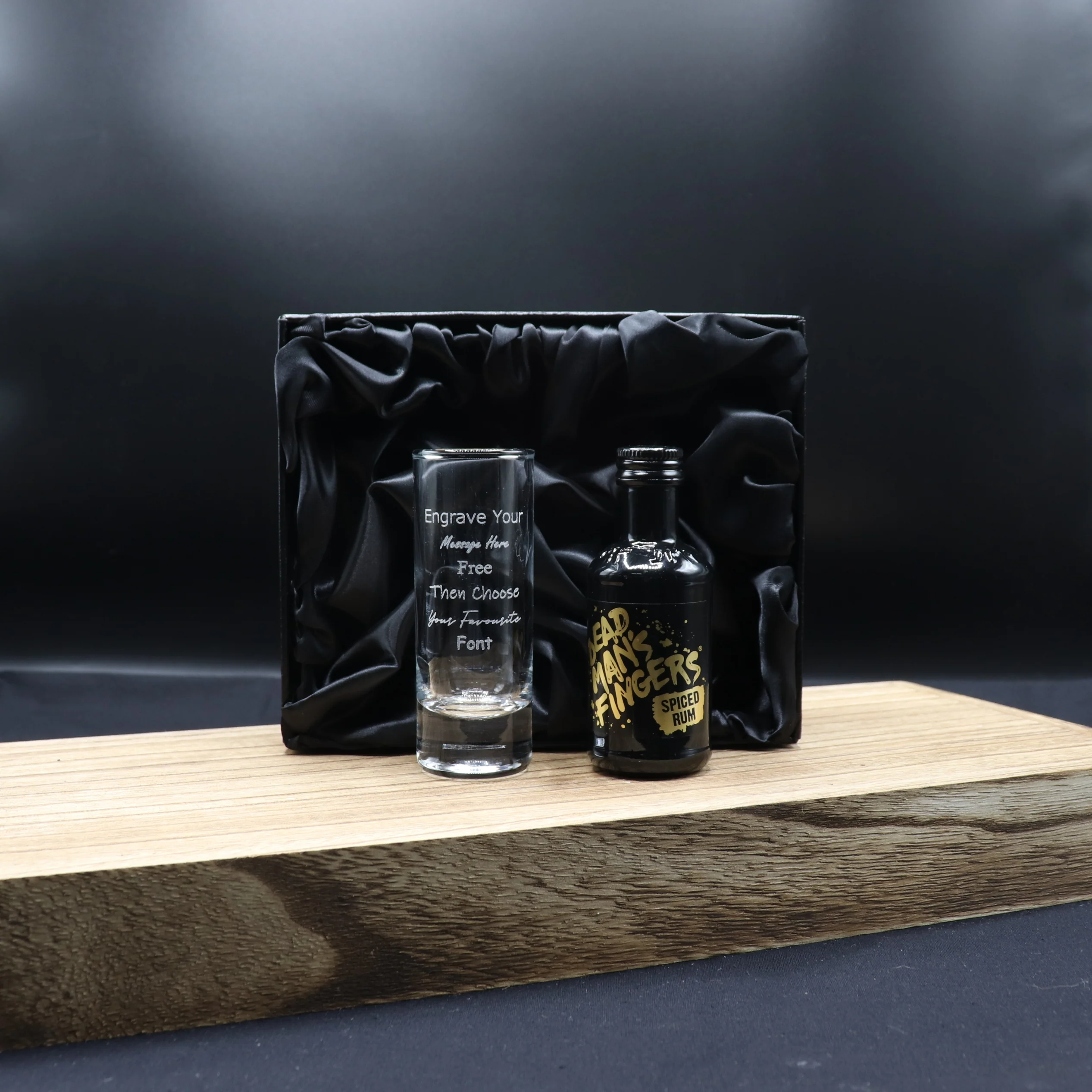 Personalised Tall Shot Glass & Rum Miniature Bottle Gift Set - Image 7