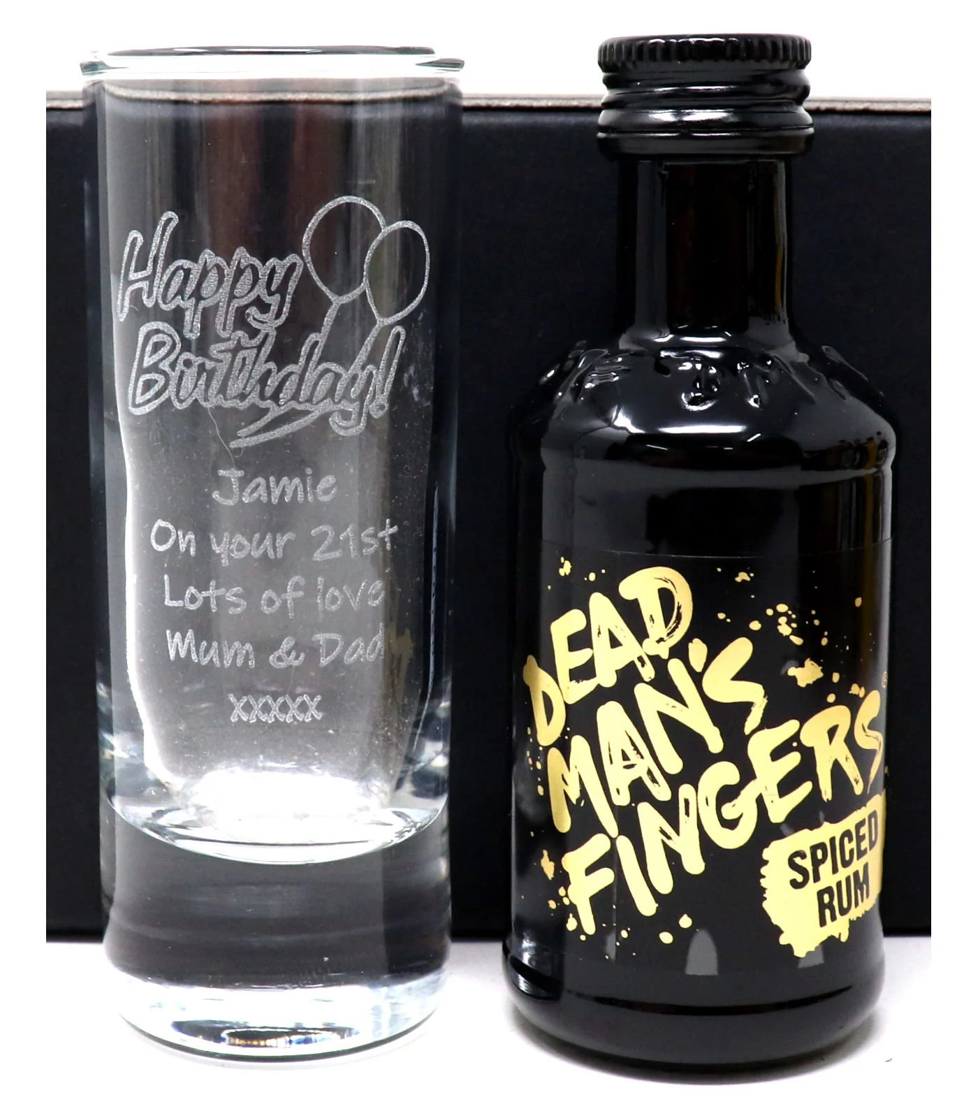 Personalised Birthday Shot Glass & Miniature Bottle of Alcohol Gift Set - Image 2