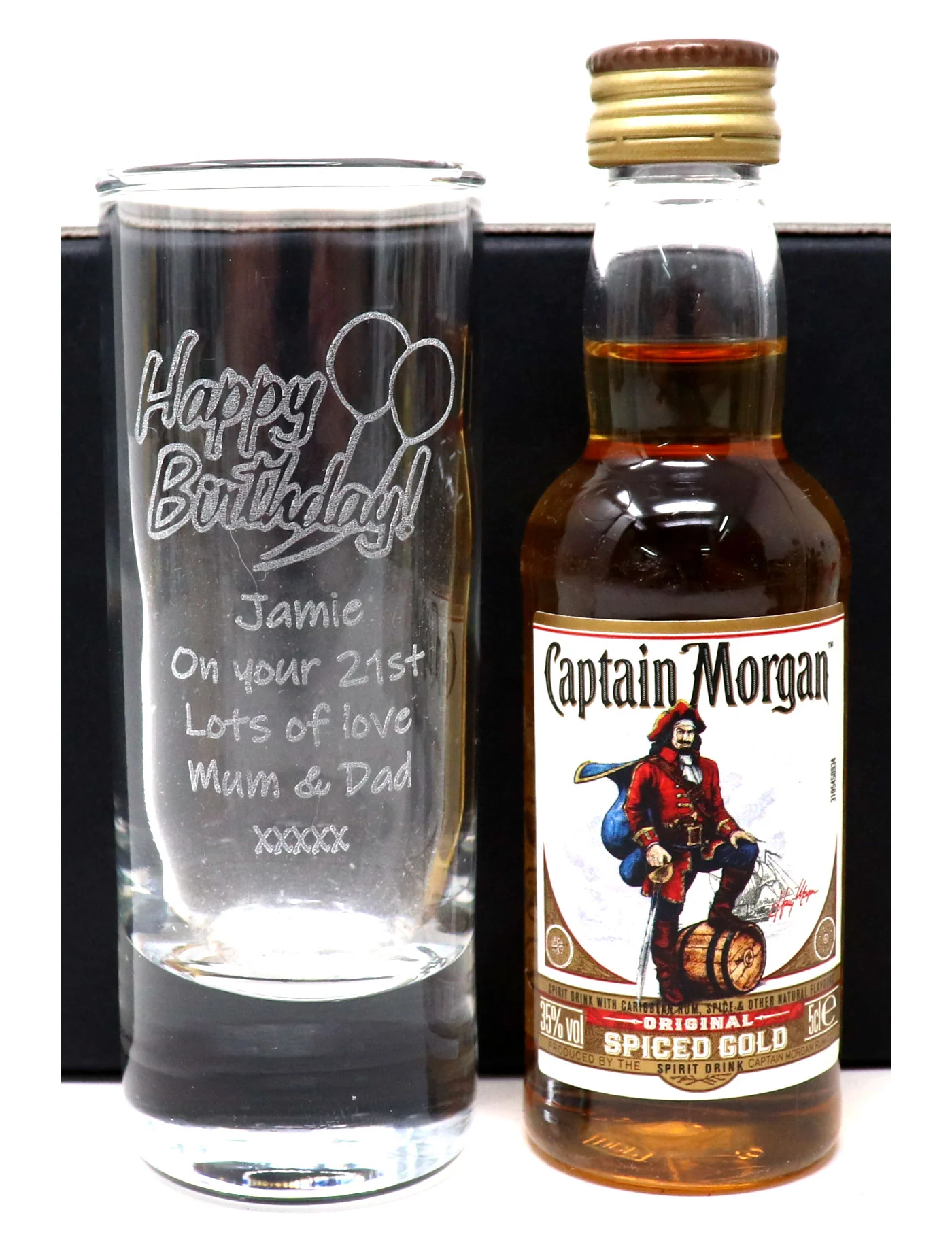 Personalised Birthday Shot Glass & Miniature Bottle of Alcohol Gift Set - Image 4