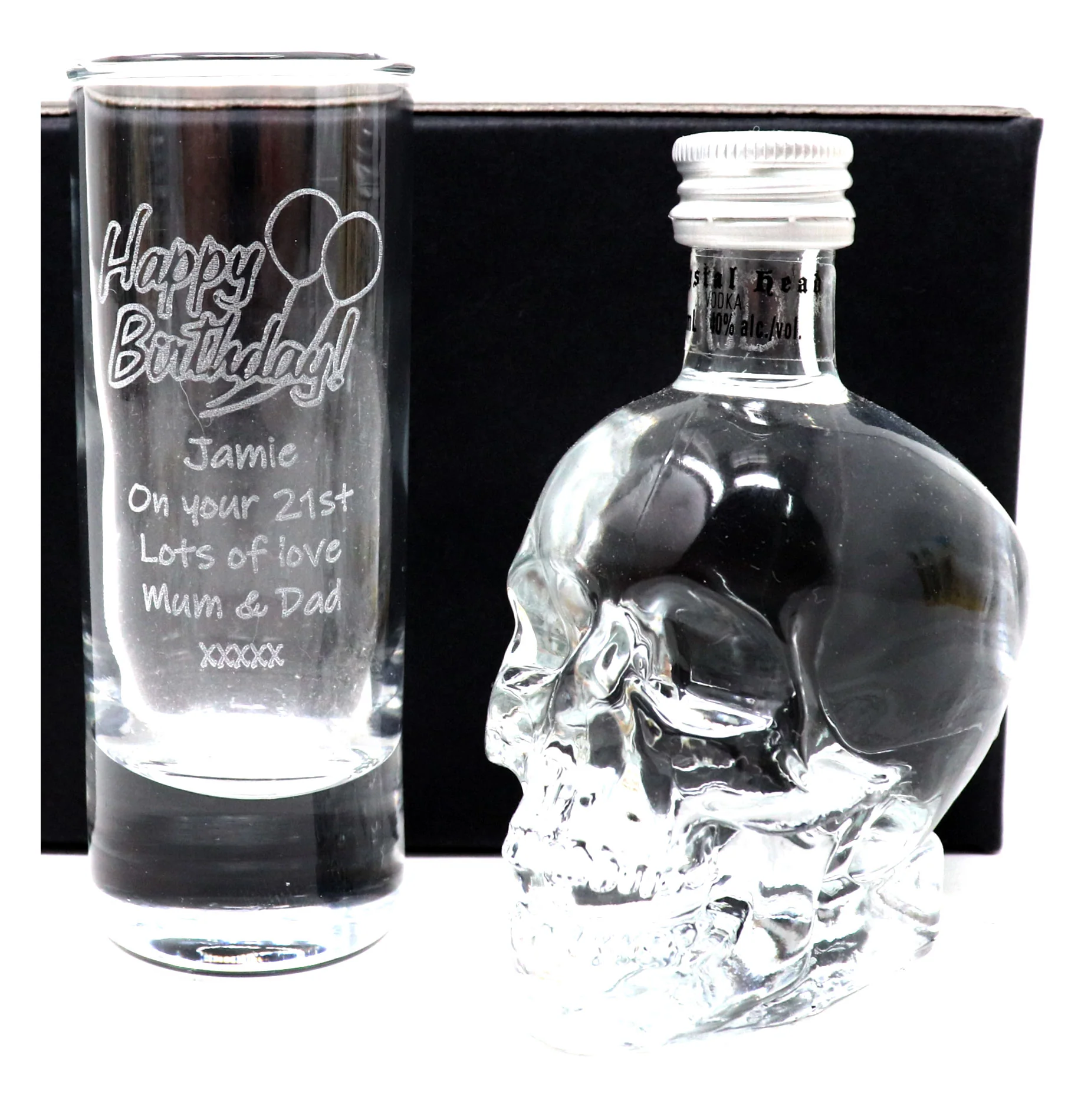 Personalised Birthday Shot Glass & Miniature Bottle of Alcohol Gift Set - Image 5