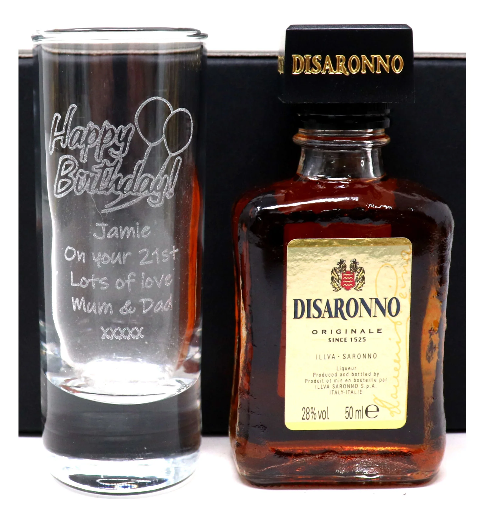 Personalised Birthday Shot Glass & Miniature Bottle of Alcohol Gift Set - Image 6