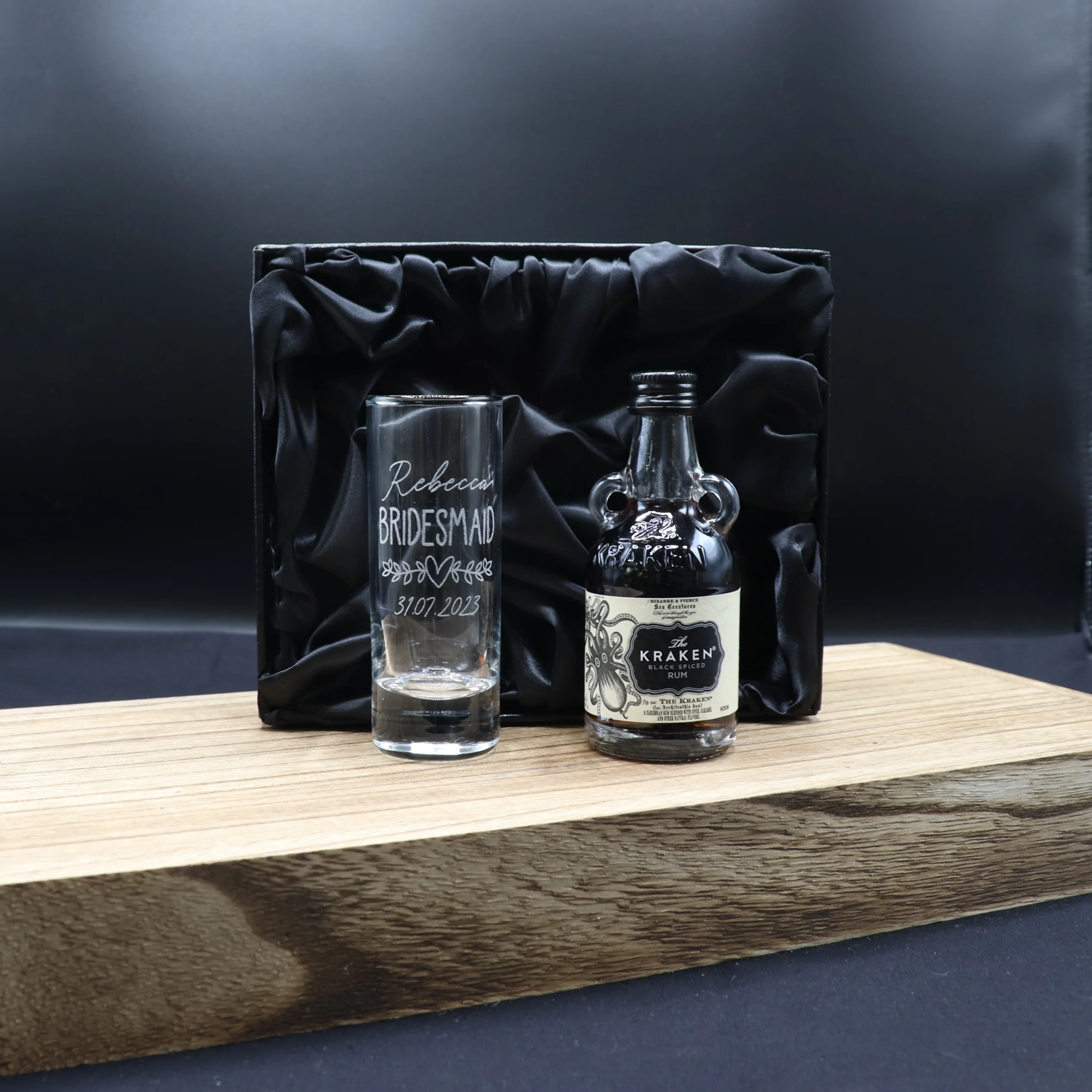 Personalised Tall Shot Glass & Miniature - Bridesmaid Wedding Design - Image 27