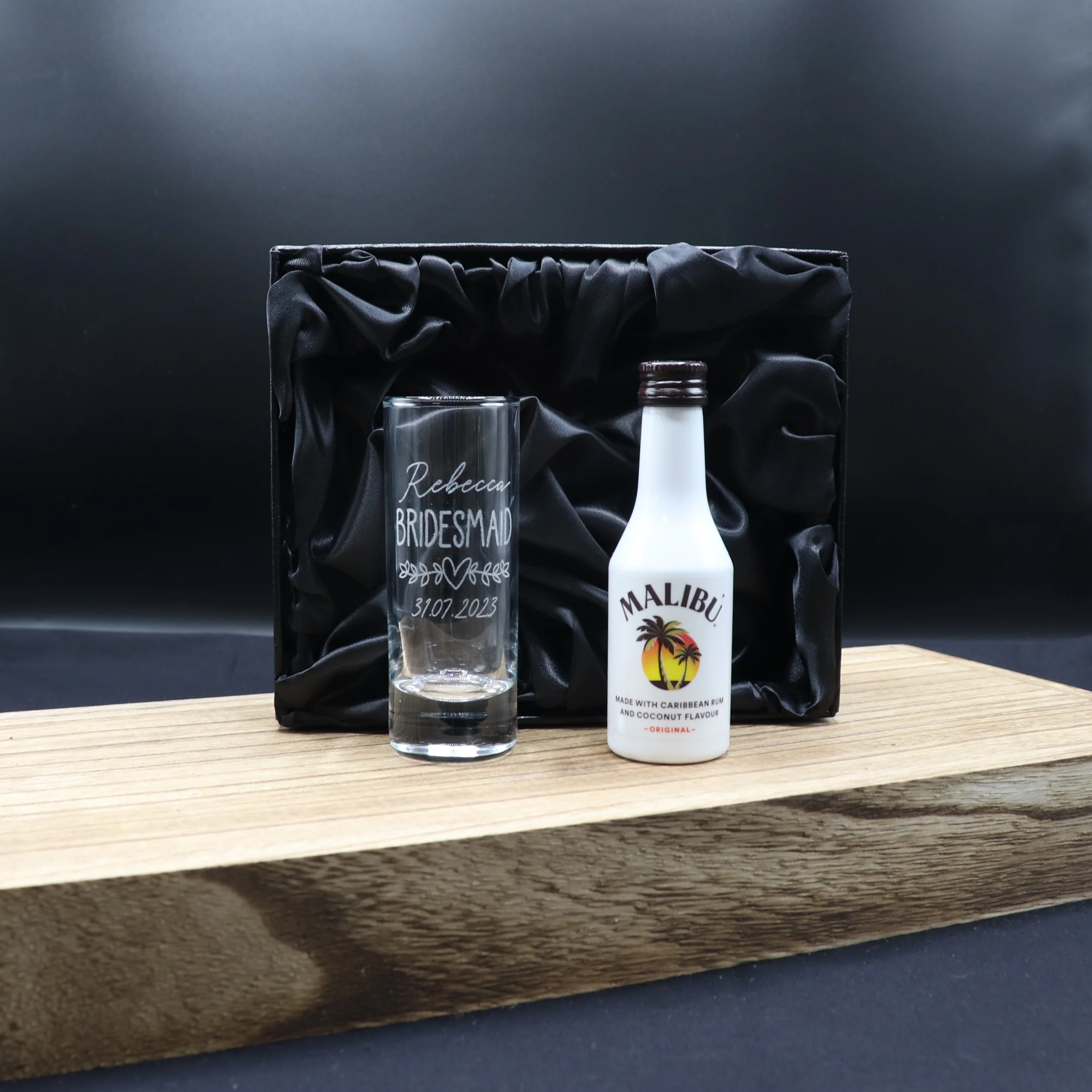 Personalised Tall Shot Glass & Miniature - Bridesmaid Wedding Design - Image 29