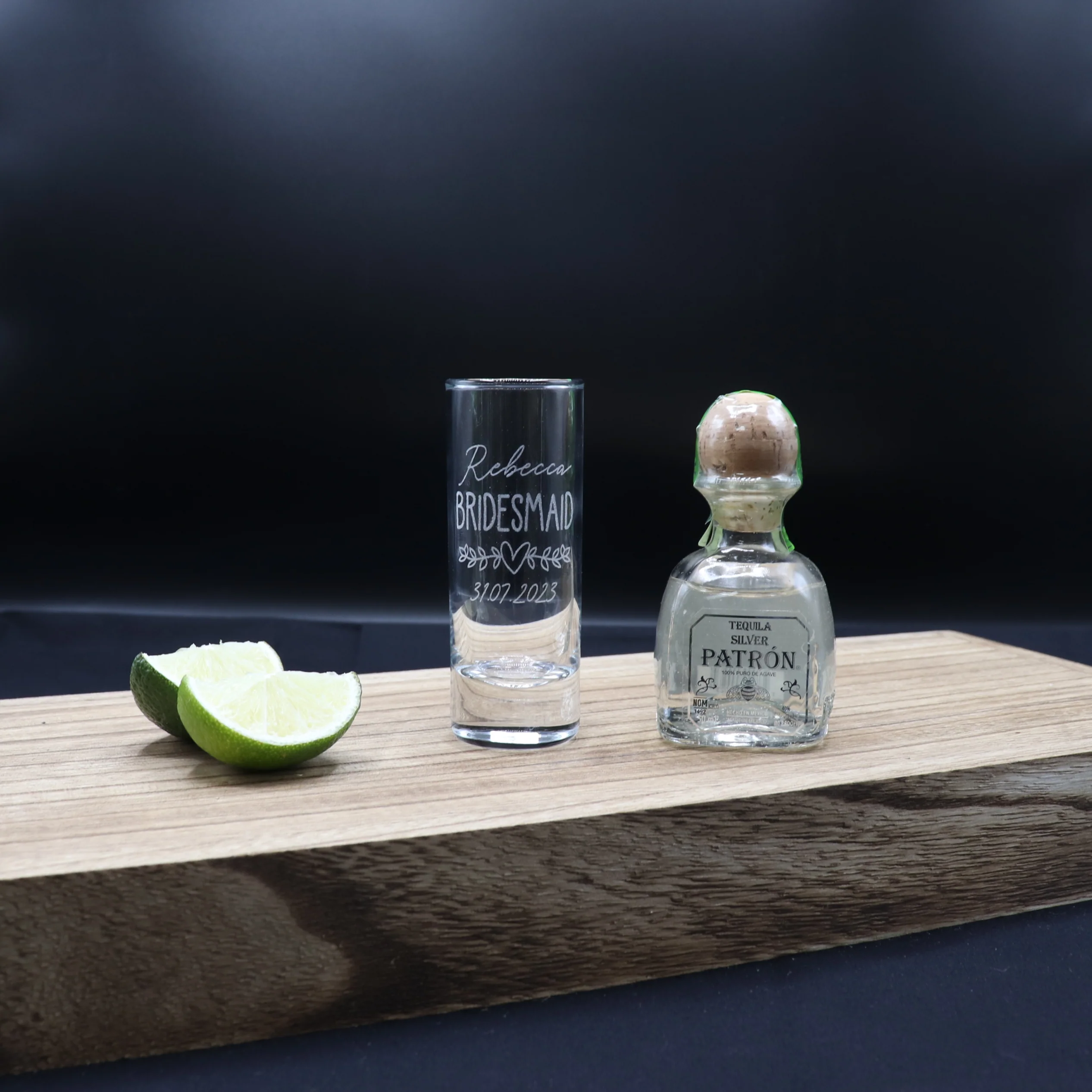 Personalised Tall Shot Glass & Miniature - Bridesmaid Wedding Design - Image 32