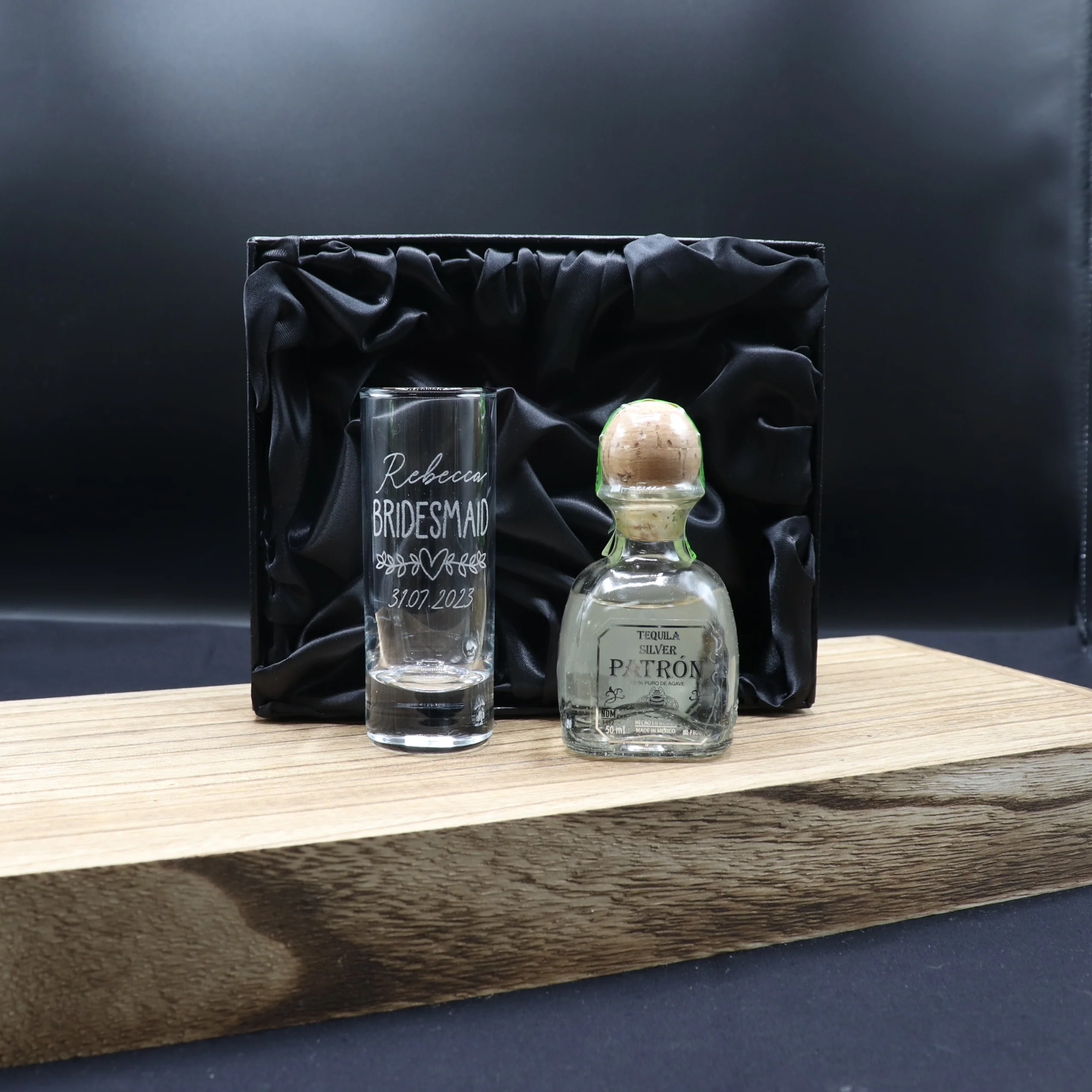 Personalised Tall Shot Glass & Miniature - Bridesmaid Wedding Design - Image 33