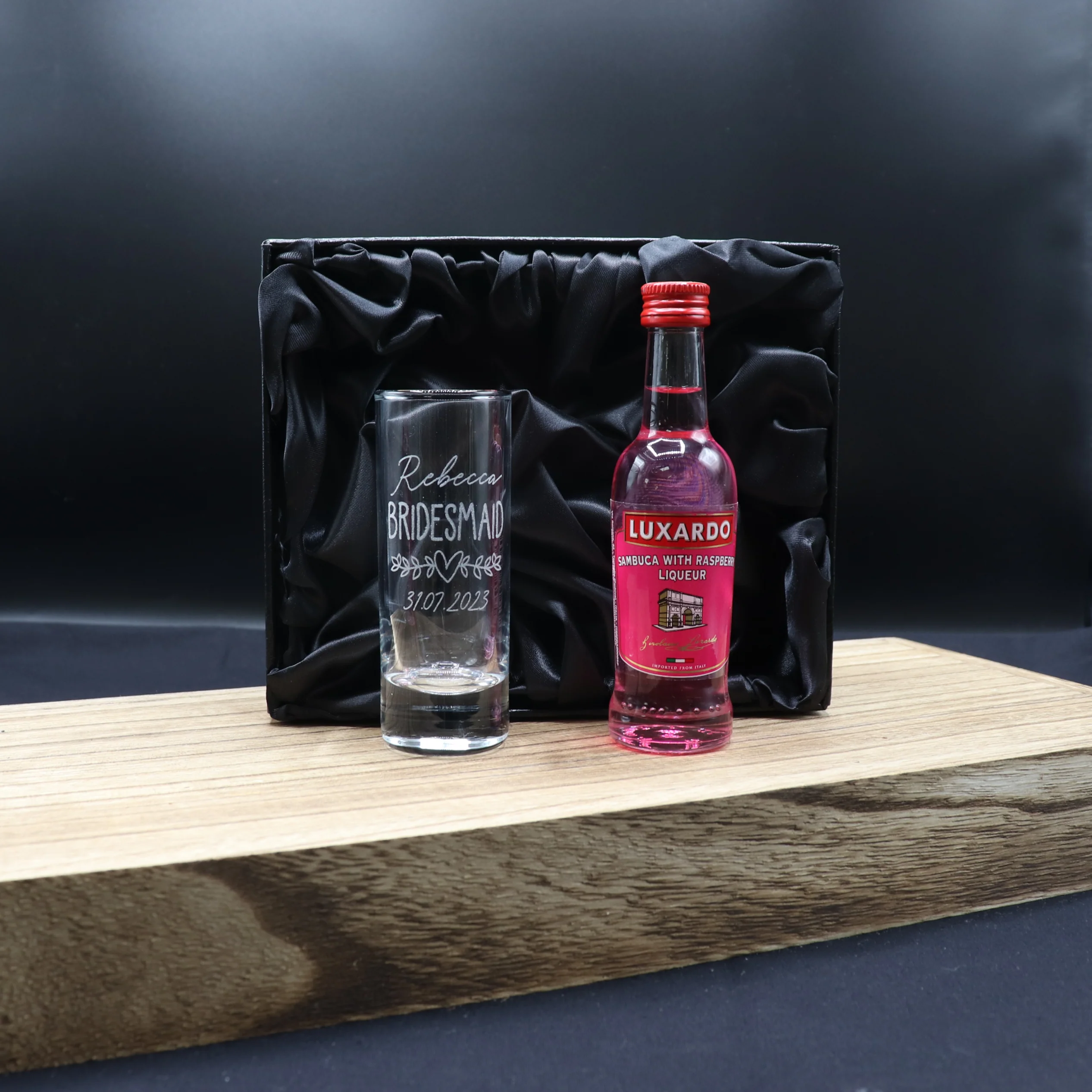 Personalised Tall Shot Glass & Miniature - Bridesmaid Wedding Design - Image 36
