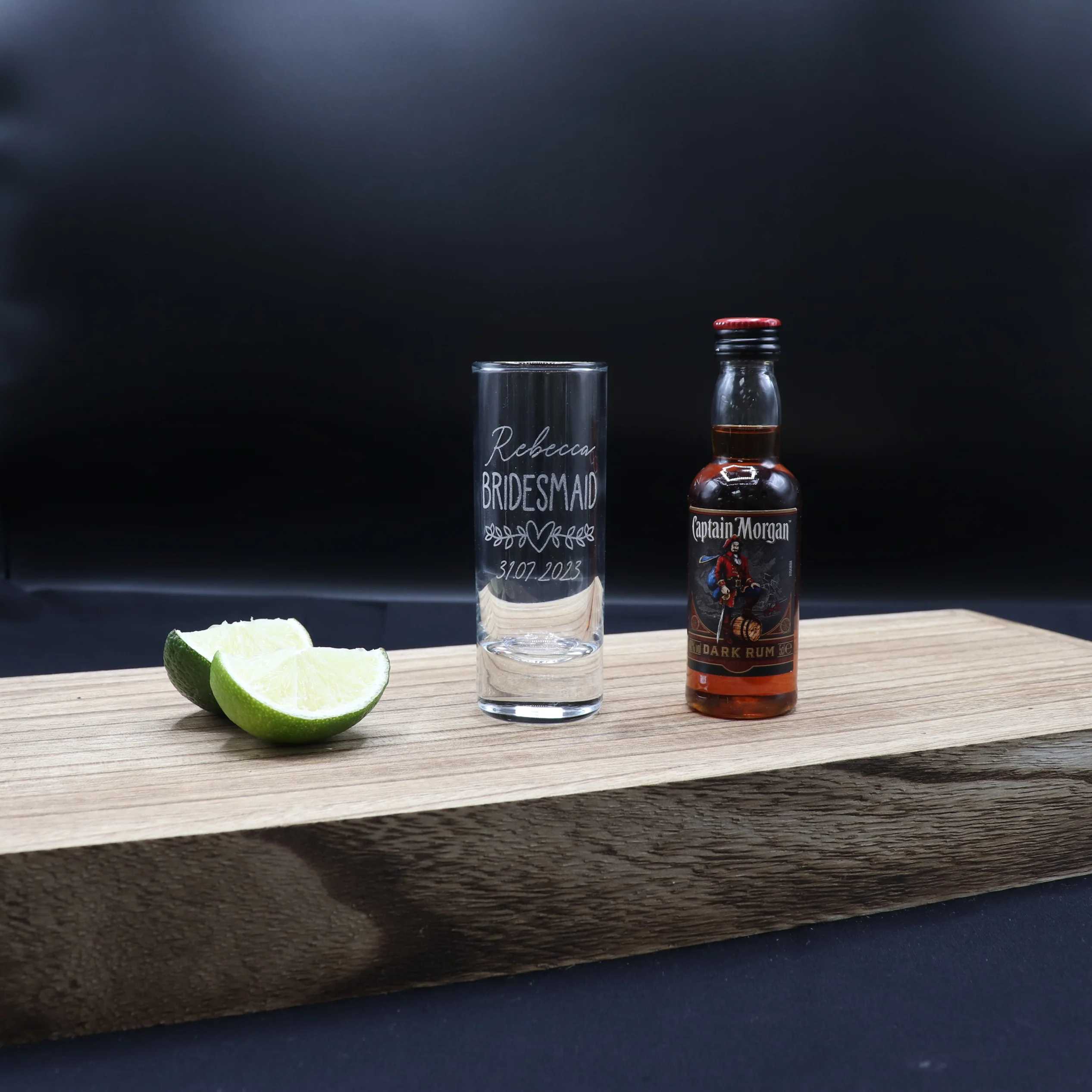 Personalised Tall Shot Glass & Miniature - Bridesmaid Wedding Design - Image 7