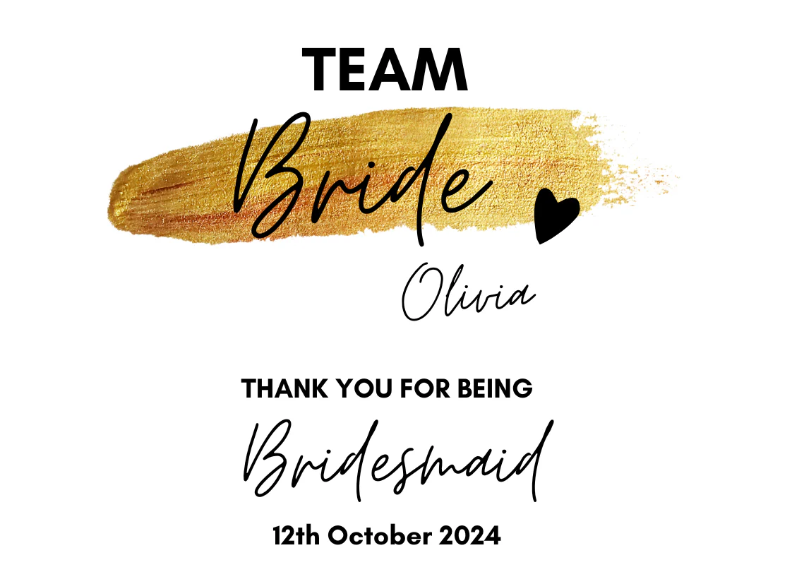 Personalised Prosecco/Wine Bottle Label - Team Bride, Bridesmaid Thank You Design - Image 3