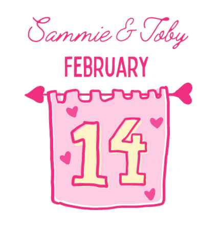 Personalised Valentine's Day 14th Feb Design Drink Toppers