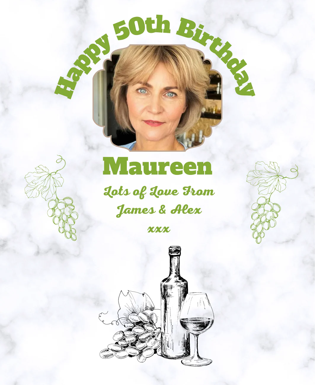 Personalised White Wine Bottle Label - Photo Design - Image 2