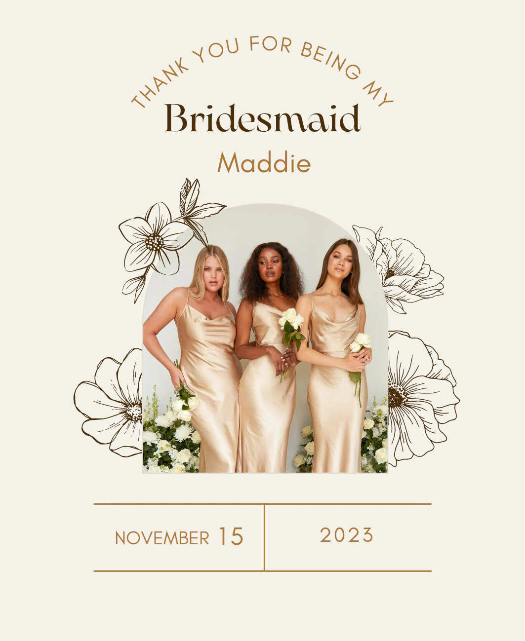 Personalised Wine Bottle Label - Bridesmaid Photo Design - Image 2