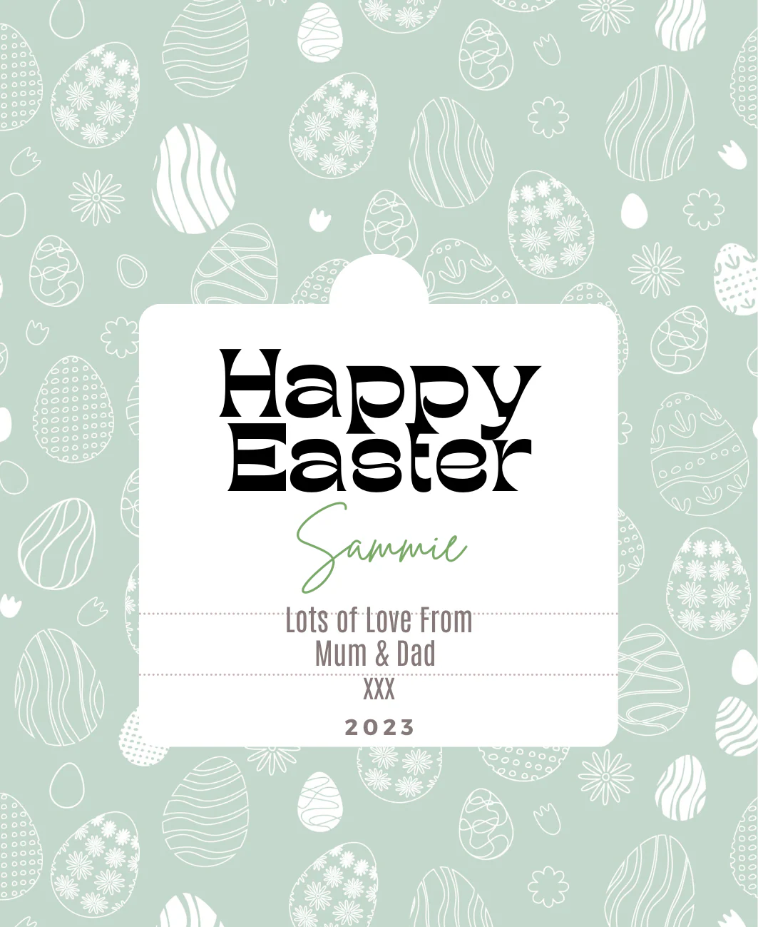 Personalised Wine Bottle Label - Easter Eggs Design - Image 2