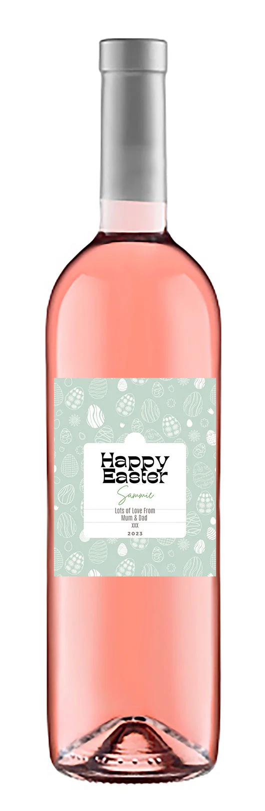 Personalised Wine Bottle Label - Easter Eggs Design - Image 3