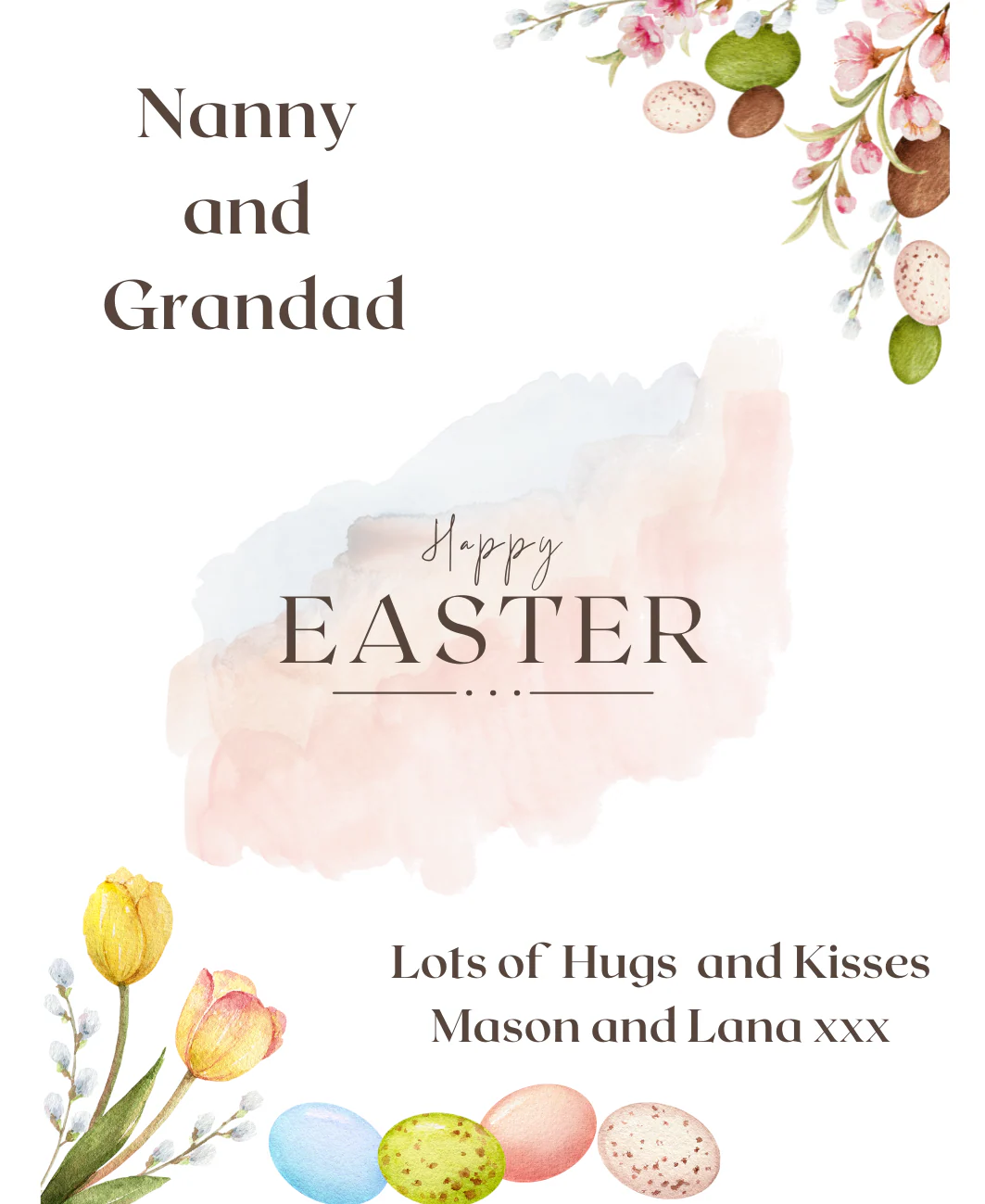Personalised Wine Bottle Label - Easter Tulips Design - Image 2