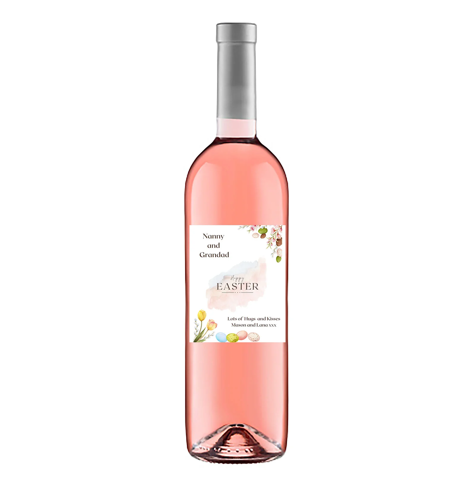 Personalised Wine Bottle Label - Easter Tulips Design - Image 3