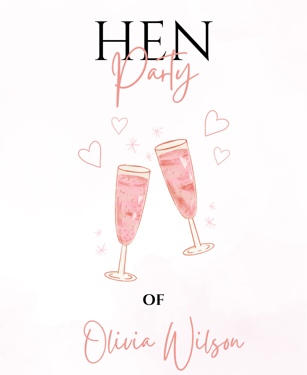 Personalised Wine Bottle Label - Hen Party Glasses Design - Image 2