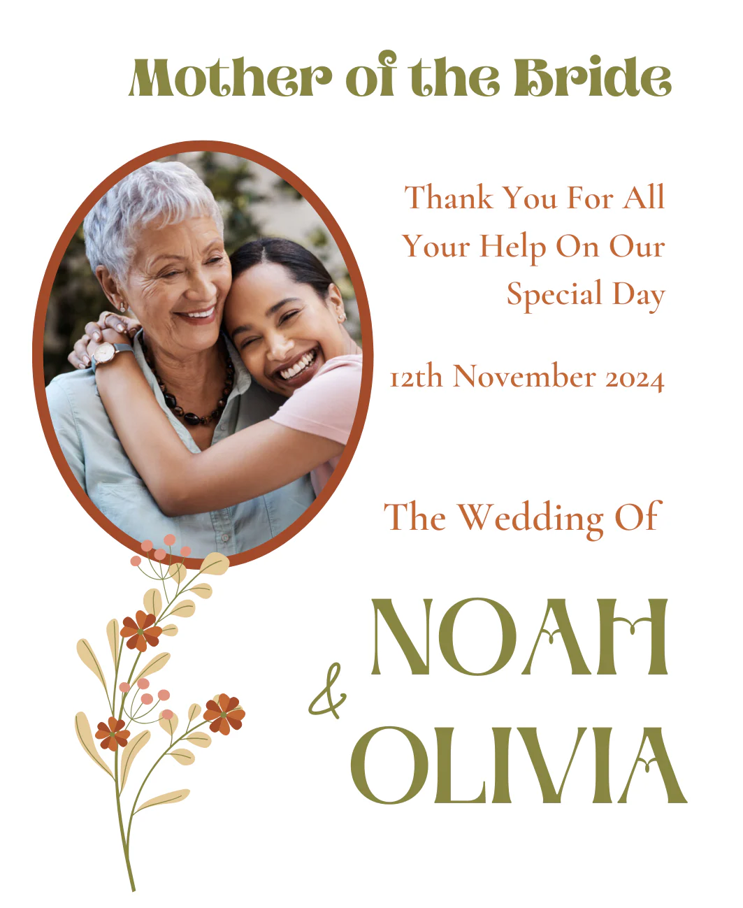 Personalised Wine Bottle Label - Mother of the Bride Photo Design - Image 2