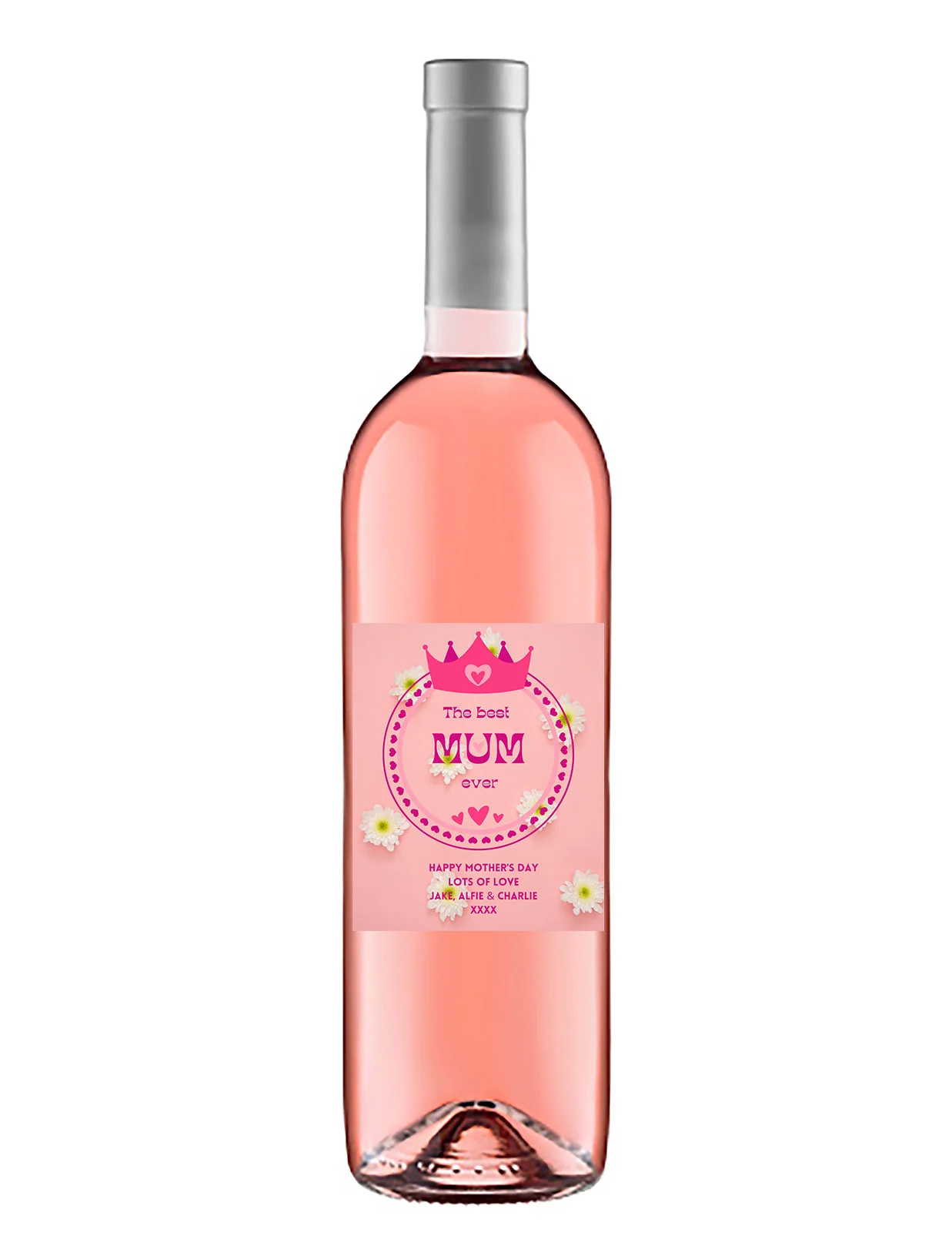 Personalised Wine Bottle Label - Mother´s Day Crown Design - Image 3