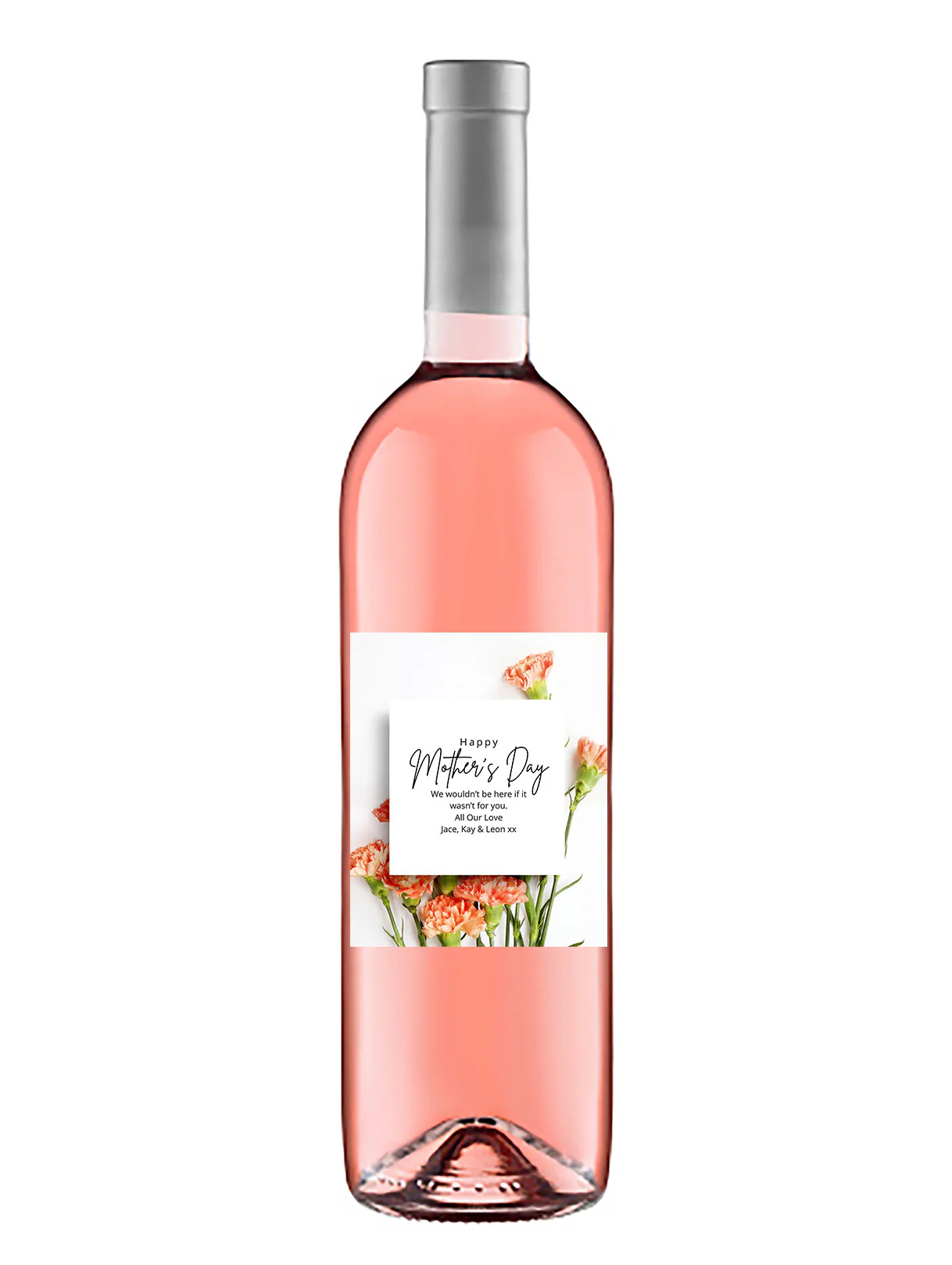 Personalised Wine Bottle Label - Mother´s Day Flowers Design - Image 3