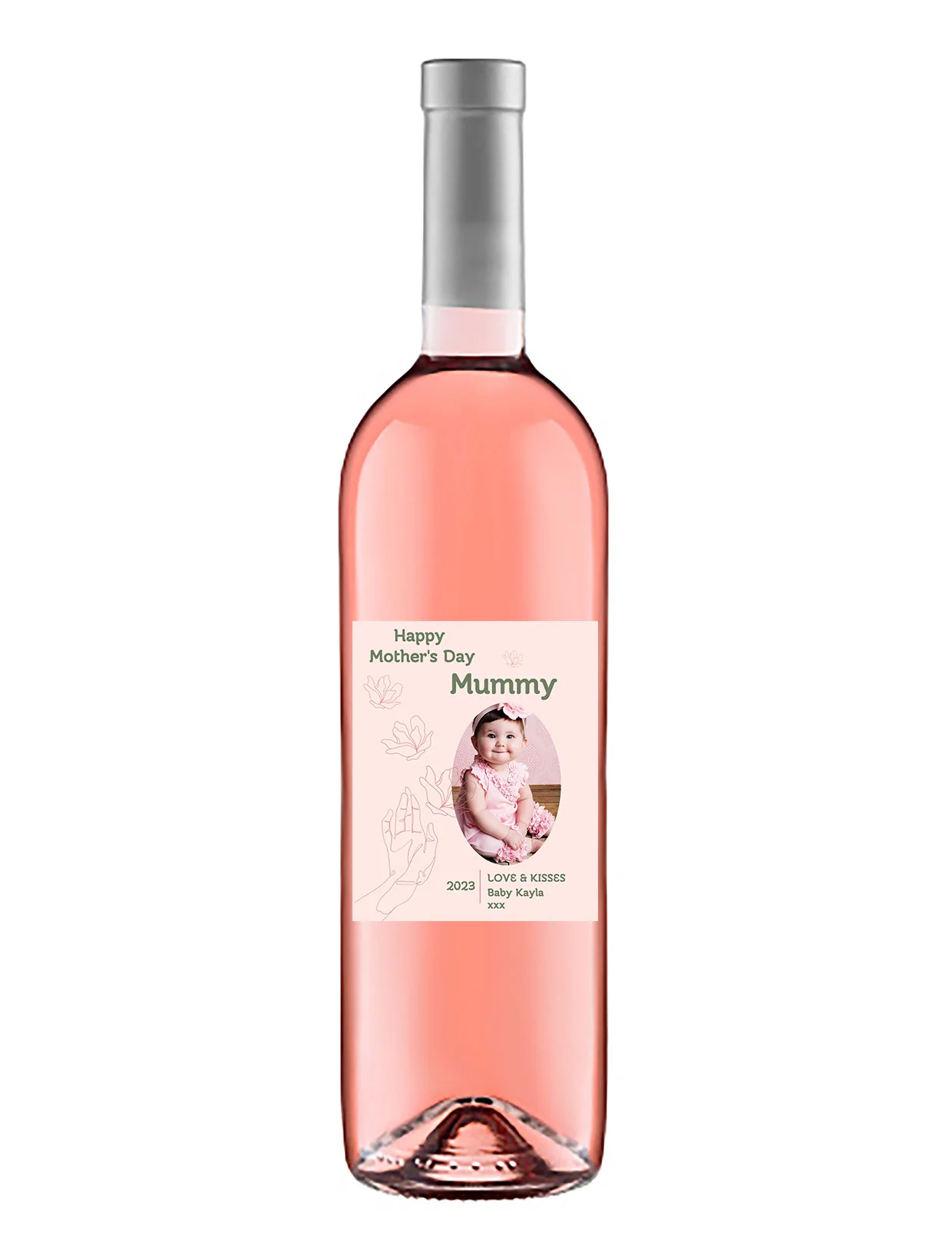 Personalised Wine Bottle Label - Mother´s Day Photo Design - Image 3