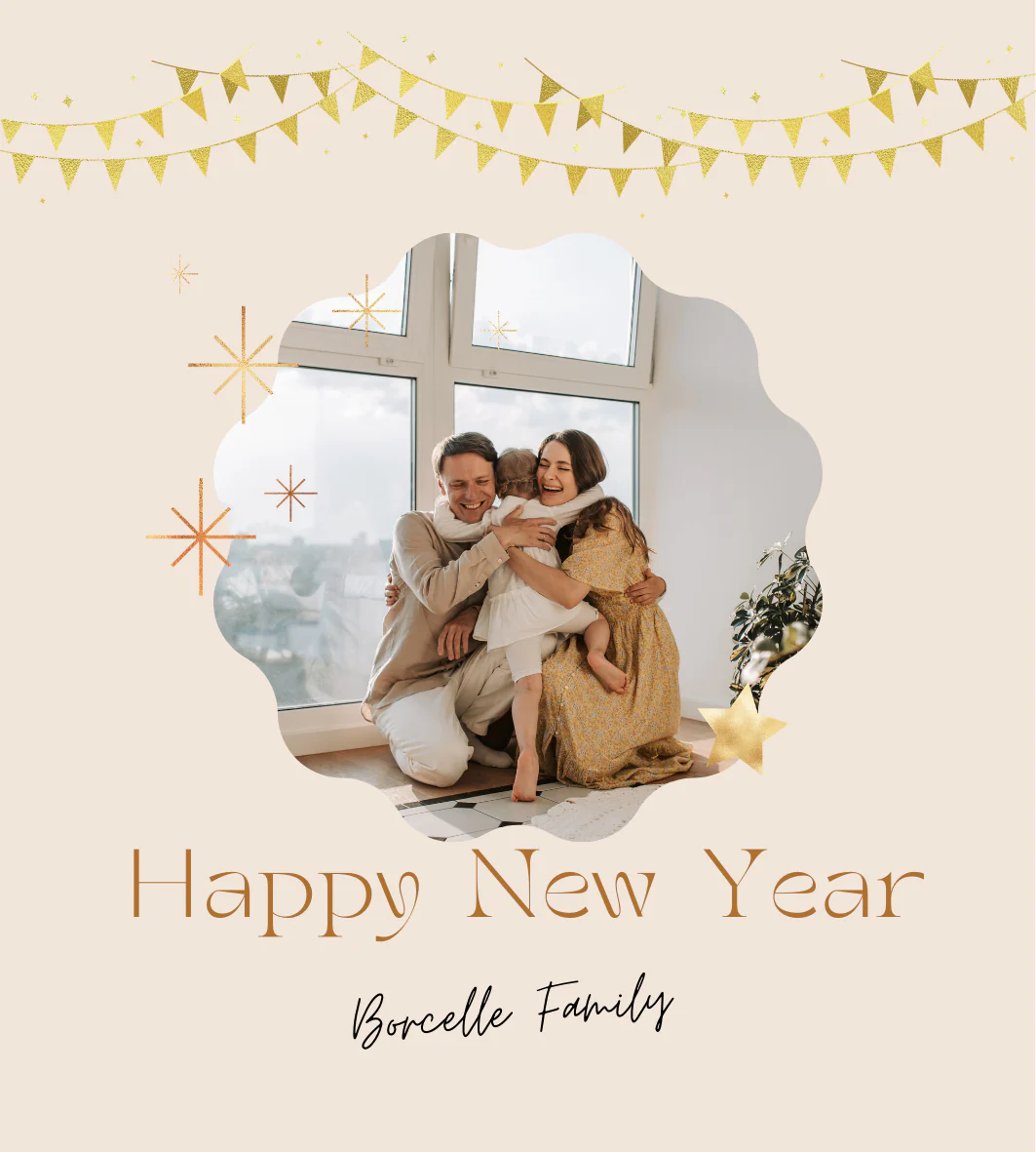 Personalised Wine Bottle Label - New Year Photo Design - Image 3