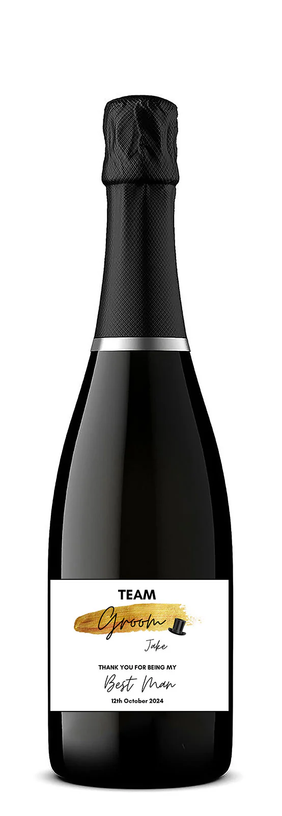 Personalised Prosecco/Wine Bottle Label - Team Groom, Best Man Thank You Design - Image 2
