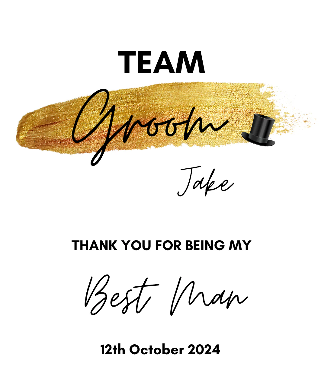 Personalised Prosecco/Wine Bottle Label - Team Groom, Best Man Thank You Design - Image 6