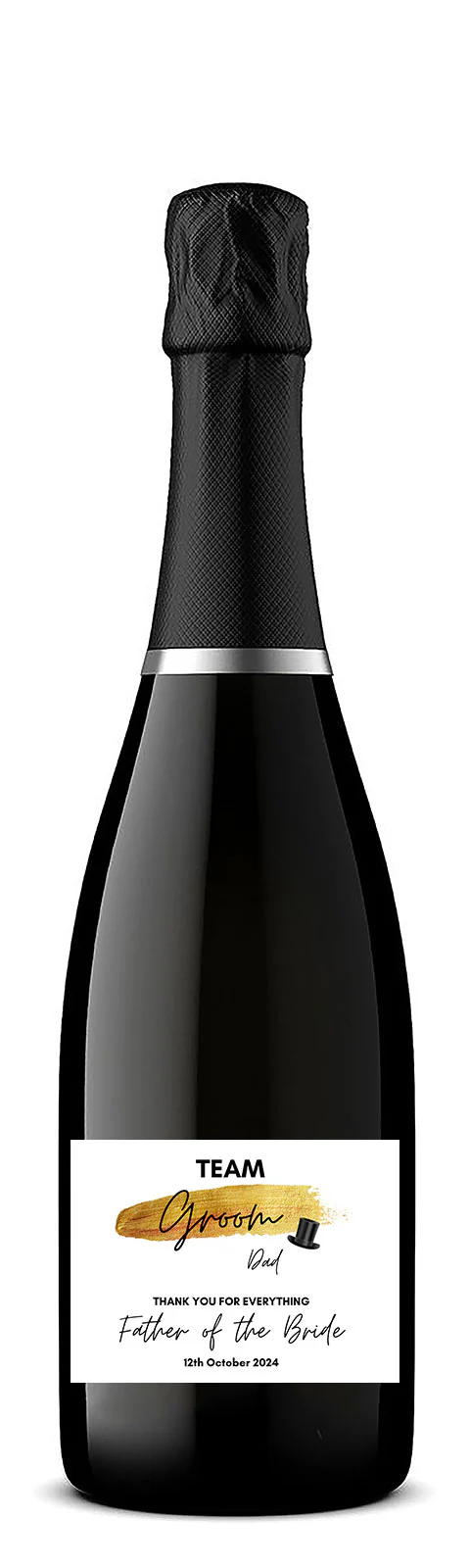 Personalised Prosecco/Wine Bottle Label - Team Groom, Father of the Bride Design - Image 2