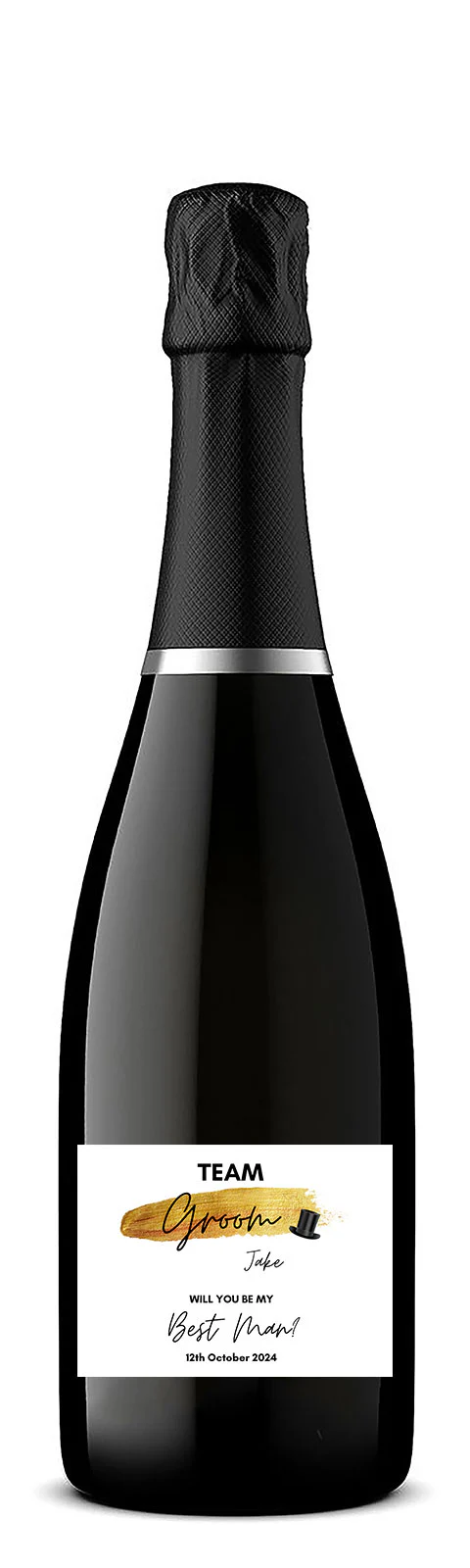 Personalised Prosecco/Wine Bottle Label - Team Groom, Will You Be Best Man? Design - Image 2
