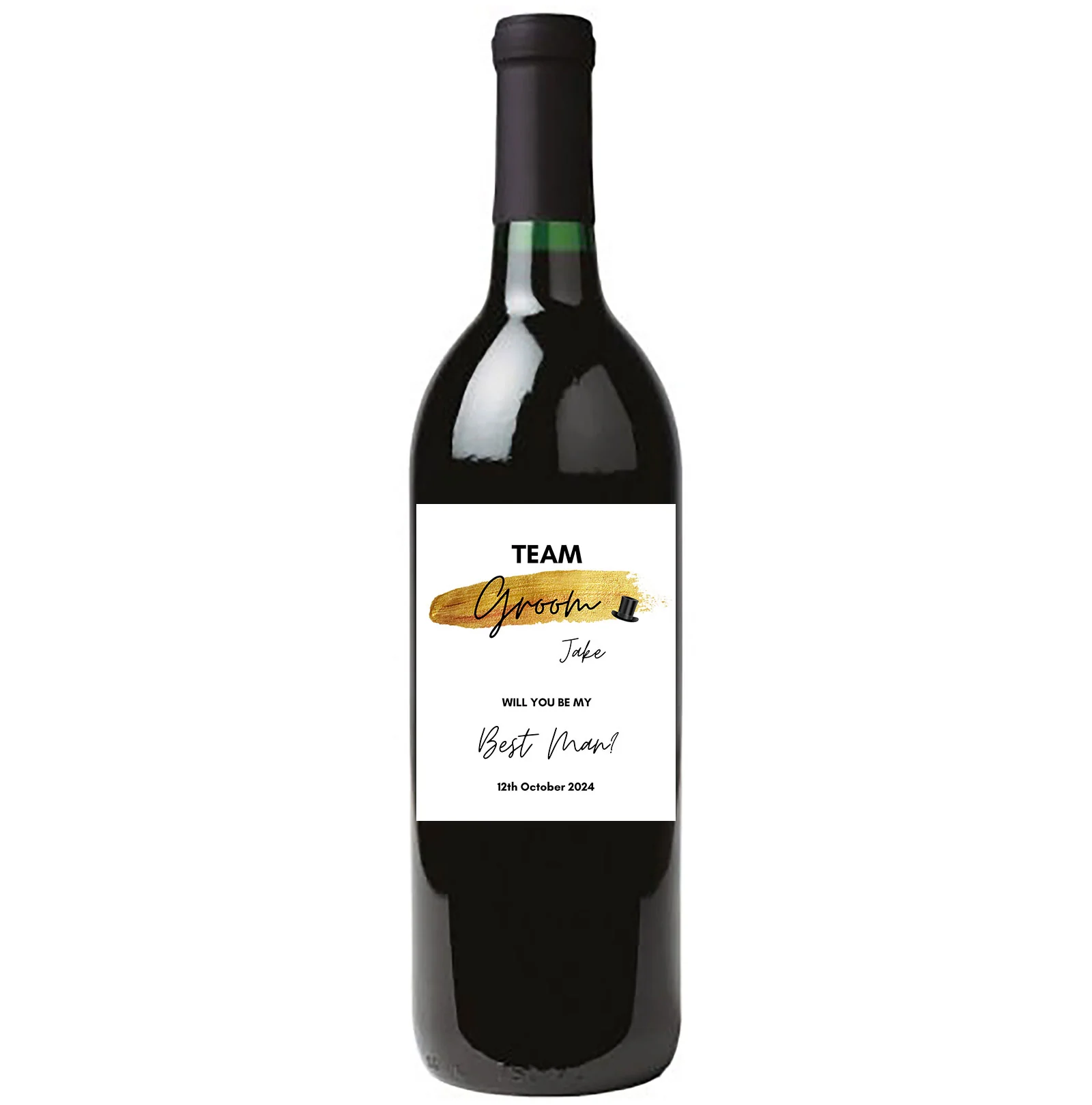 Personalised Prosecco/Wine Bottle Label - Team Groom, Will You Be Best Man? Design - Image 5